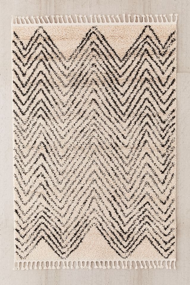 Reversible Striped Synthetic 4' x 6' Easy-Care Area Rug