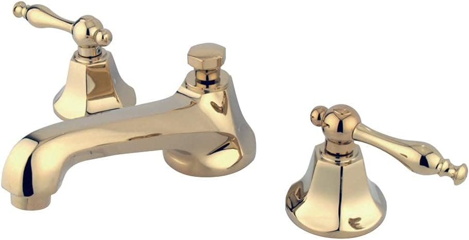 Elegant Modern Polished Brass Widespread Lavatory Faucet with Dual Handles