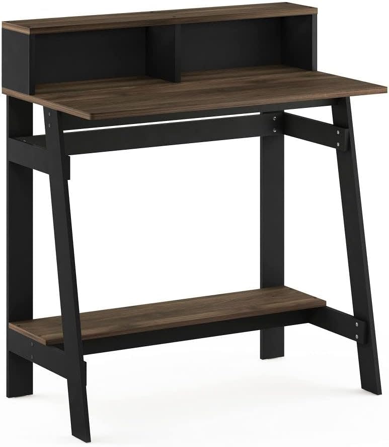 Columbia Walnut A-Frame Foldable Computer Desk with Drawer