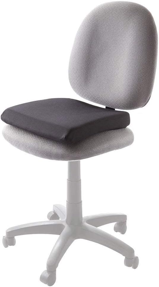 ErgoComfort Black Memory Foam Indoor Chair Seat Cushion
