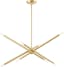 Soho Satin Brass 8-Light Linear Chandelier with Crystal Accents