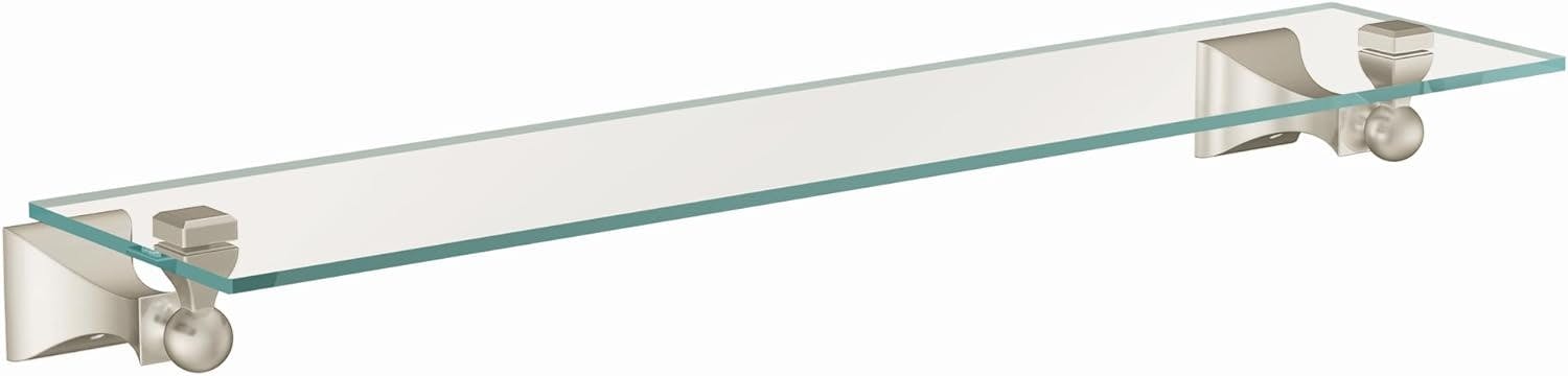 Retreat 22" Brushed Nickel Modern Glass Vanity Shelf