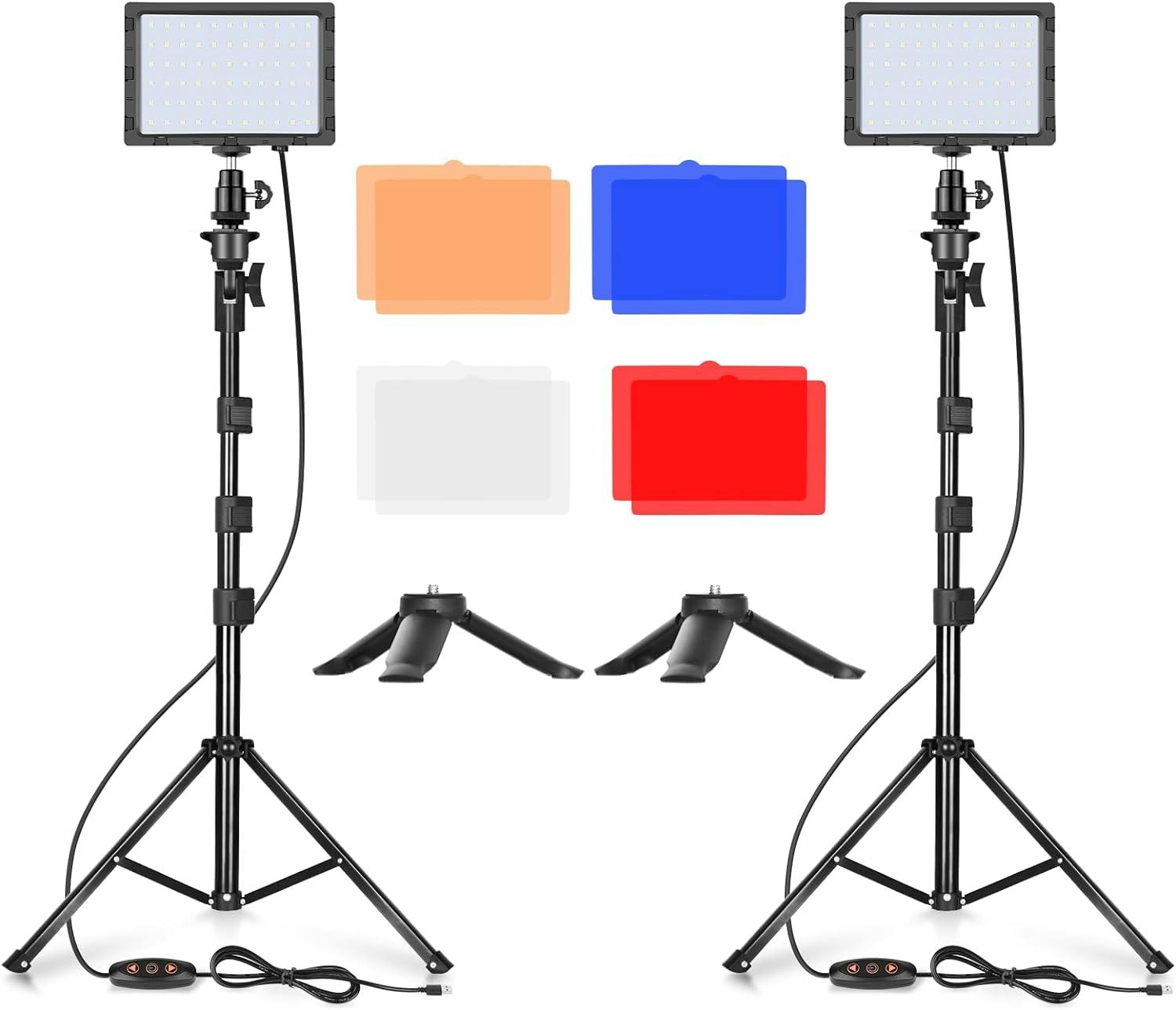 Lumina 54" Adjustable Studio LED Light with Color Filters and Stand