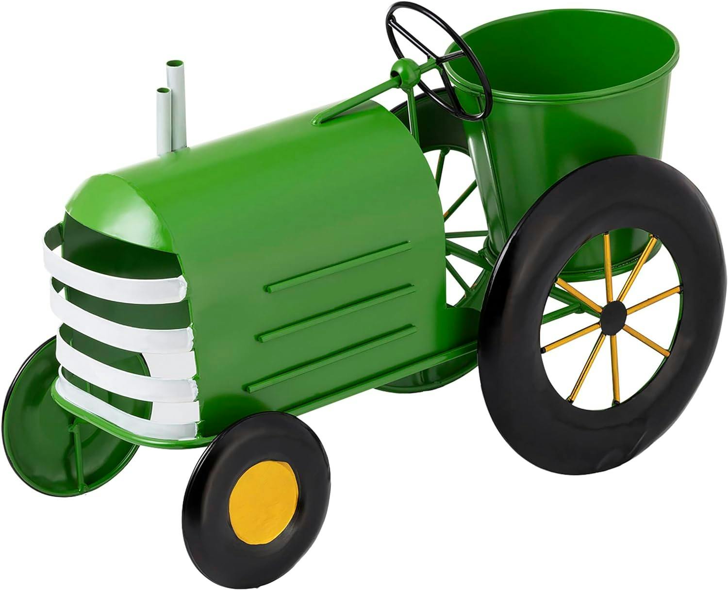 Vintage Glossy Green Iron Tractor Indoor/Outdoor Planter