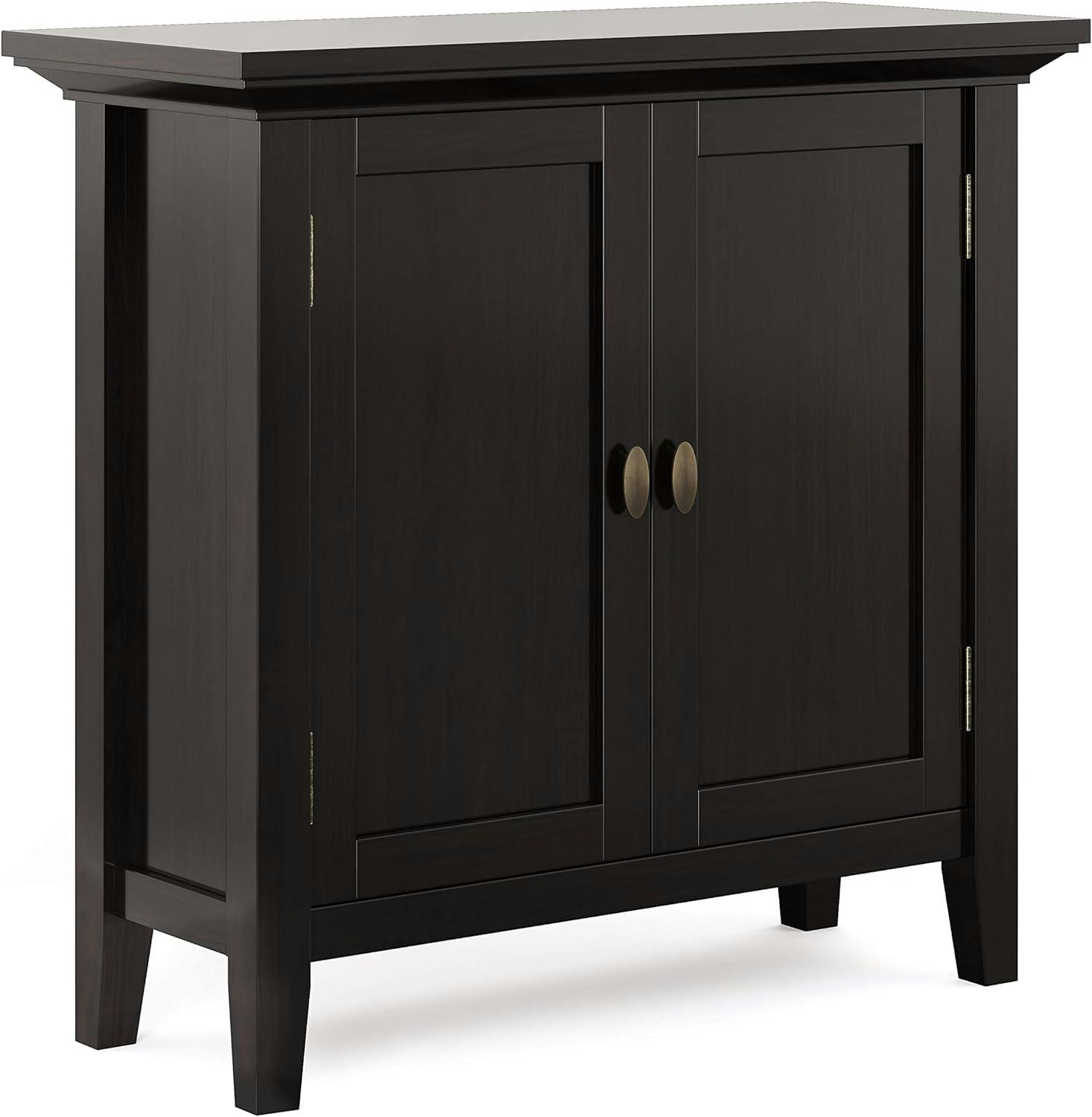 Hickory Brown Solid Wood 32" Transitional Low Storage Cabinet