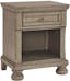 Lettner Traditional Light Gray 1-Drawer Nightstand with Bun Feet