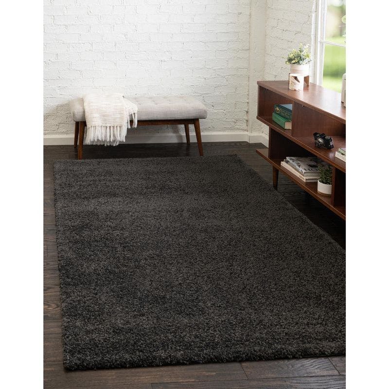 Charcoal Chic 5' x 7' Plush Shag Area Rug for Easy Care