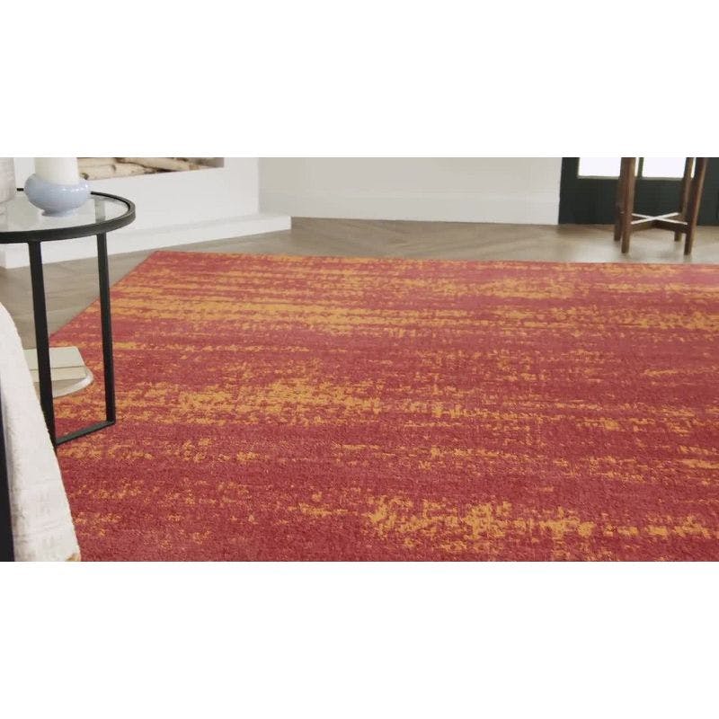 Reversible Abstract Red Synthetic 5' x 7' Easy Care Rug