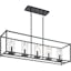 Crosby 41'' Black Steel Linear Chandelier with Clear Glass Shades