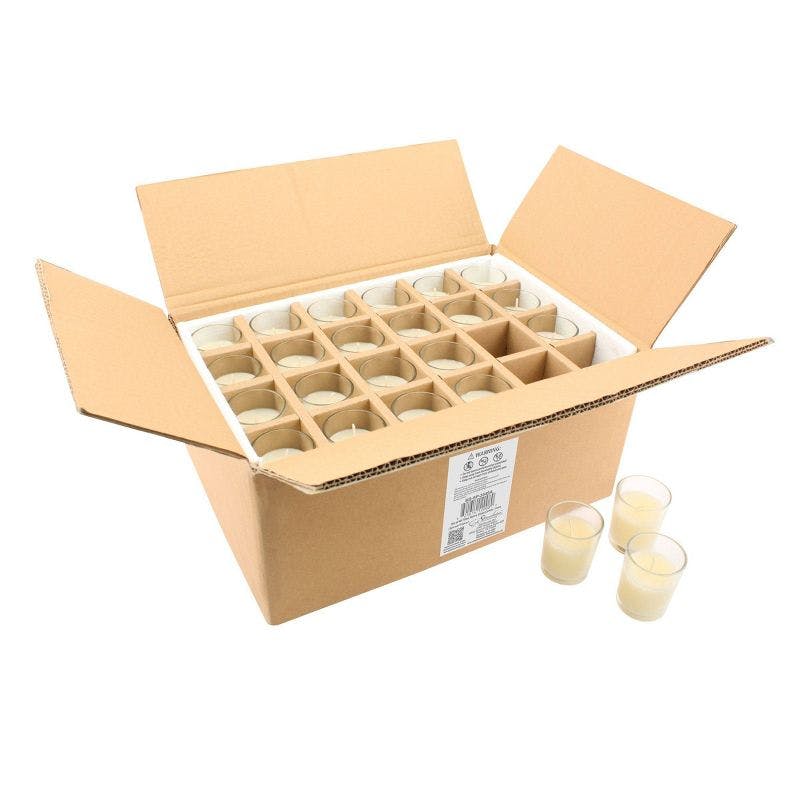 Ivory Elegance 48-Pack Scented Glass Votive Candles