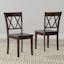Cross-Back Upholstered Solid Wood Dining Chairs in Dark Walnut (Set of 2)