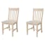 High Slat Ladderback Solid Wood Side Chair in White - Set of 2