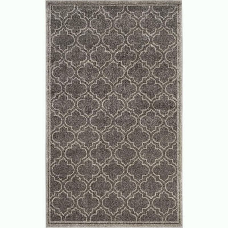 Geometric Duo-Tone Grey Easy-Care 6' x 9' Synthetic Area Rug