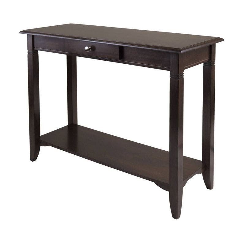Winsome Nolan Rectangular Console Table with Storage in Cappuccino