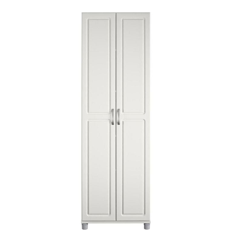 Kendall 75" White Laminated Engineered Wood Utility Storage Cabinet