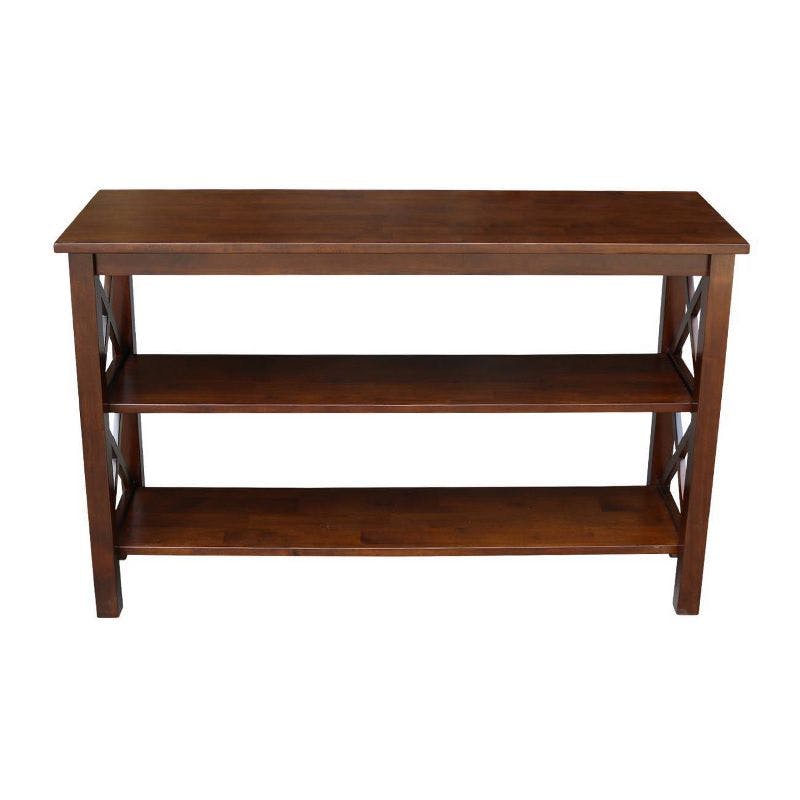 Espresso Transitional Rectangular Console Table with Storage