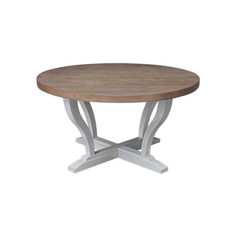 Eco-Friendly Parawood Round Coffee Table in Sesame & Chalk