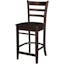 Emily Traditional Solid Parawood Counter Height Stool - 24" Mocha