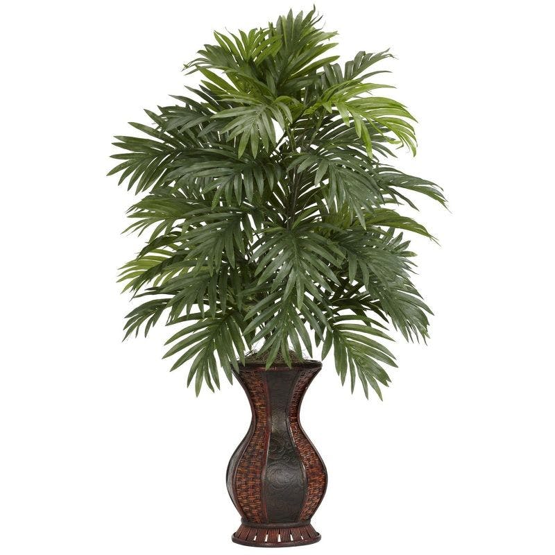 Elegant Areca Palm Silk Arrangement in Decorative Urn, 37 in.