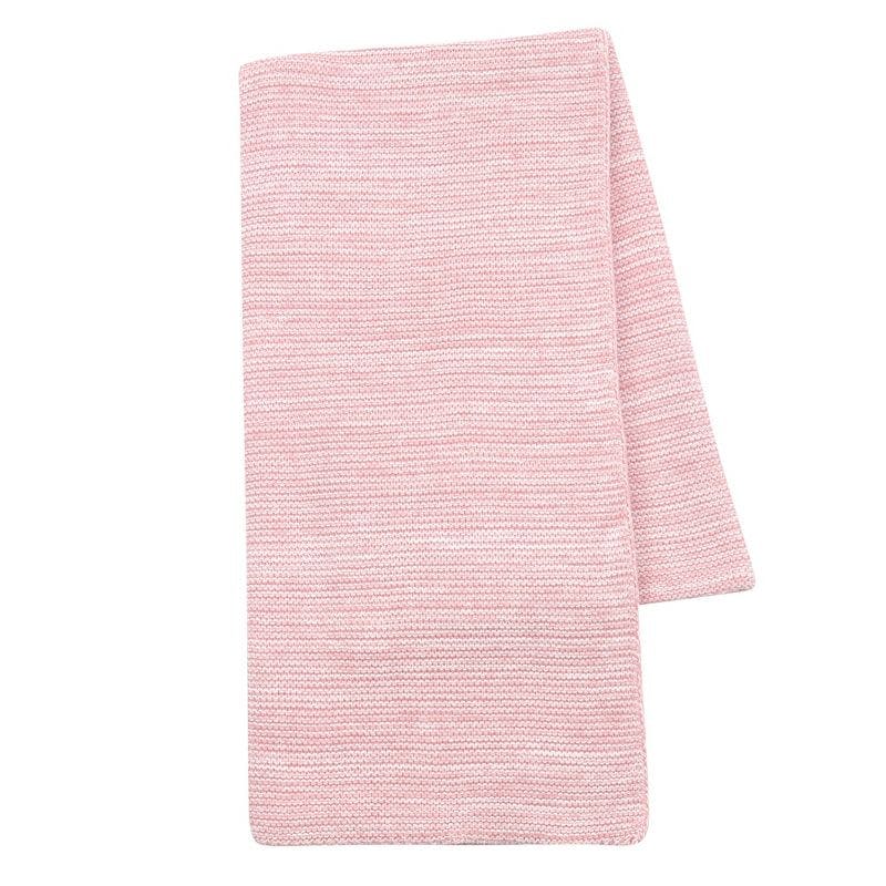 Soft Marl Knit Pink and White 100% Cotton Baby Blanket