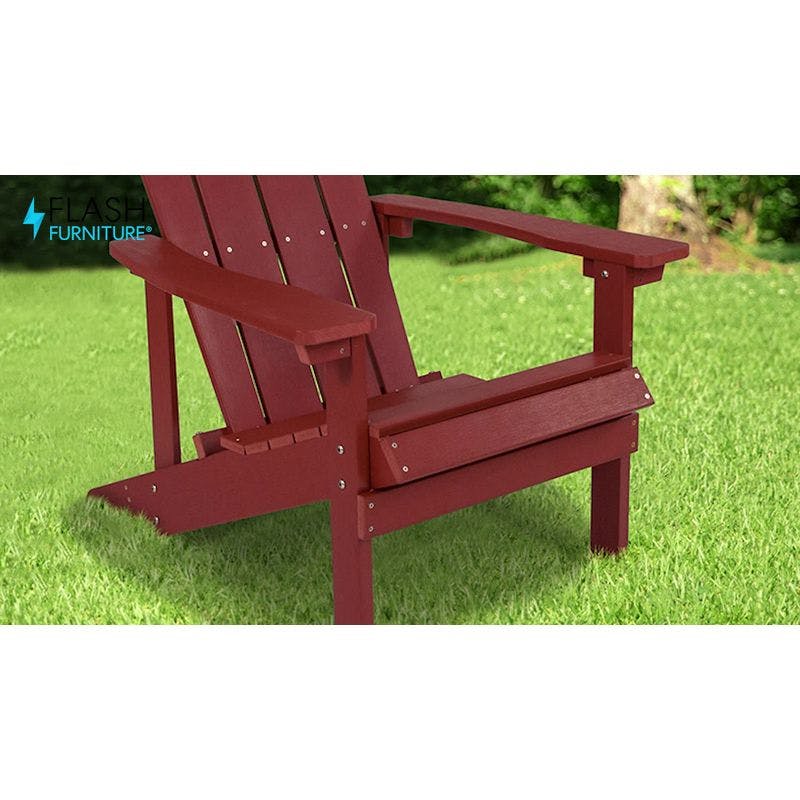 Charlestown Teak Poly Resin Adirondack Chair Set for Outdoor Relaxation