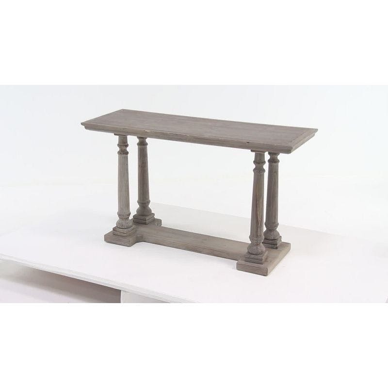 French Country Cottage 52" Light Brown Wood Console Table with Storage