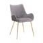 ErgoComfort Two-Tone Grey Fabric & Gold Metal High Arm Chair