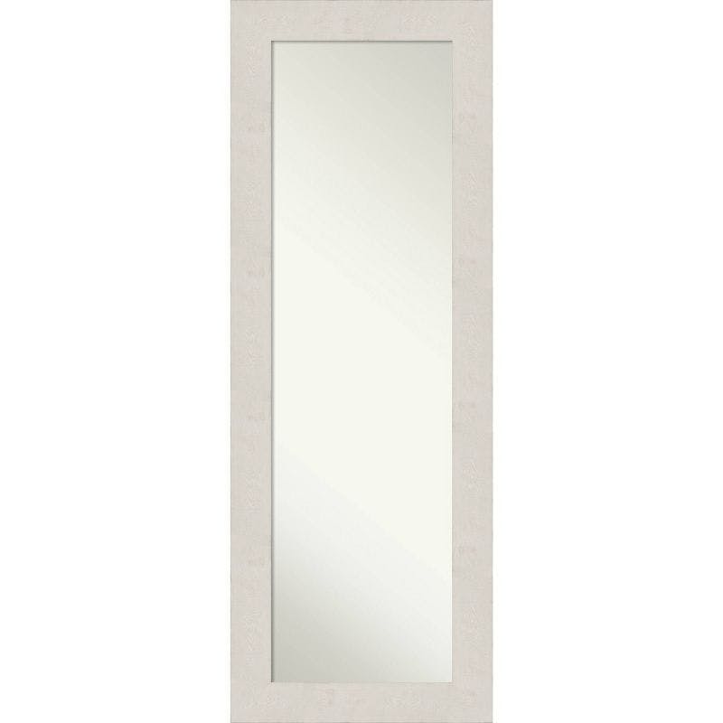 Rustic Plank White Woodgrain Full-Length Rectangular Mirror