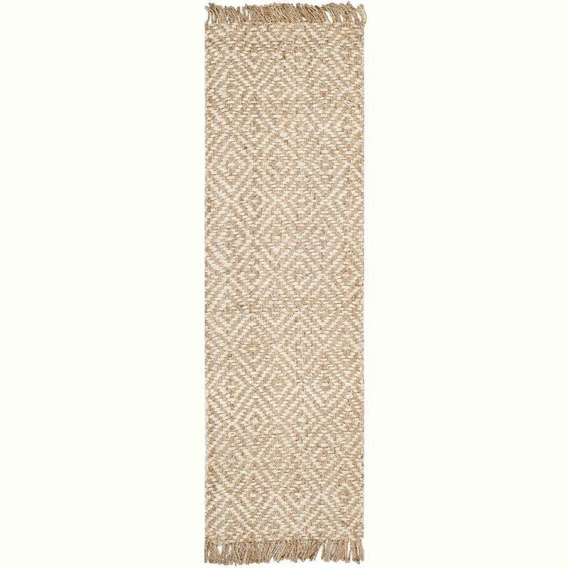 Ivory Hand-Knotted Jute Runner Rug - 2'6" x 8'