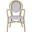 Côte d'Azur Inspired Grey & White Rattan Bistro Arm Chair