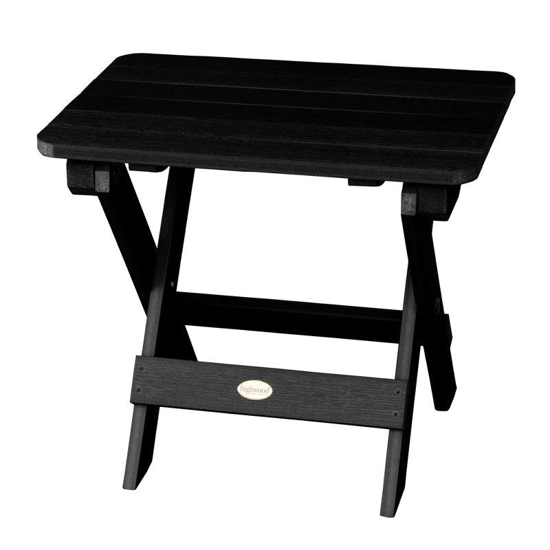 Compact Black High-Grade Poly Lumber Folding Adirondack Side Table