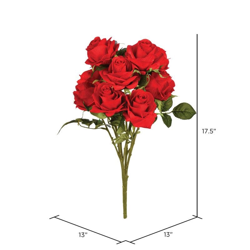 Eternal Bloom 17.5" Red Rose Bush for Outdoor Tabletop Decor