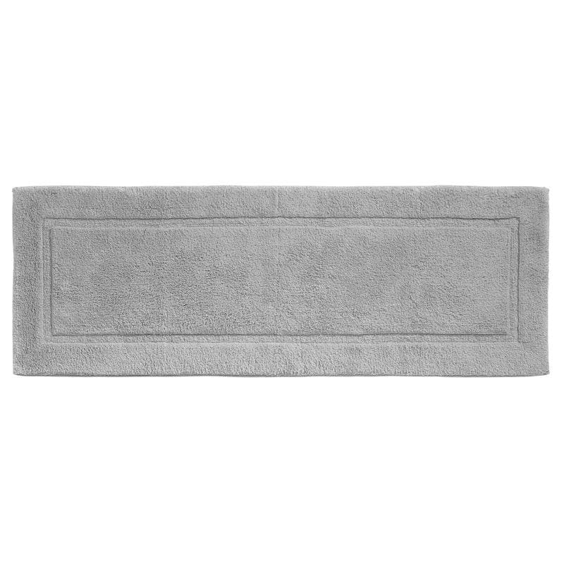 Plush Comfort Gray Cotton Bathroom Runner Rug 60" x 21"