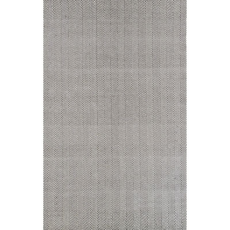 Handmade Gray Stripe Tufted Wool-Cotton Blend Rug