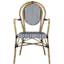Côte d'Azur Chic Navy and White Wicker Dining Arm Chair, Set of 2