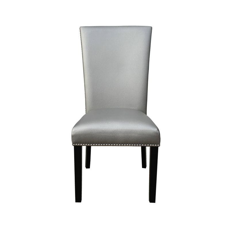 Camila Silver Faux Leather Upholstered Parsons Dining Chair Set