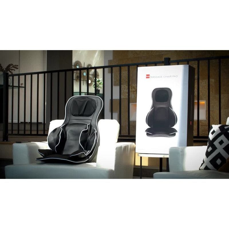 Ultimate Comfort Black Shiatsu Massage Chair Cushion with Heat and Remote Control
