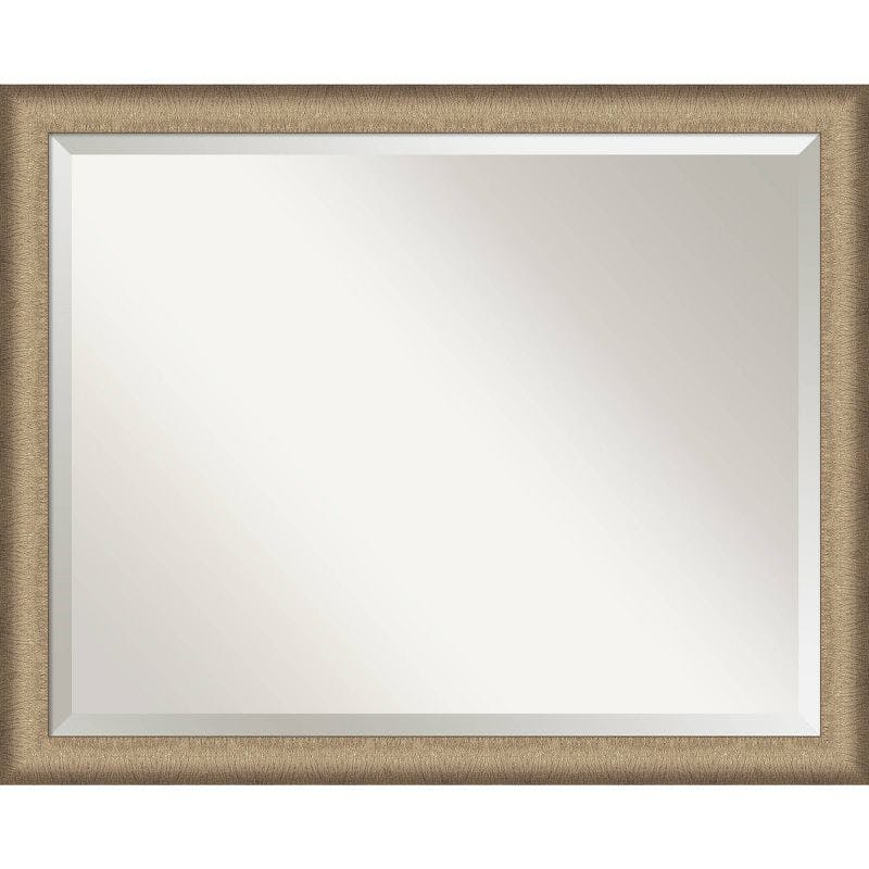 Elegant Brushed Bronze Narrow Framed Rectangular Vanity Mirror