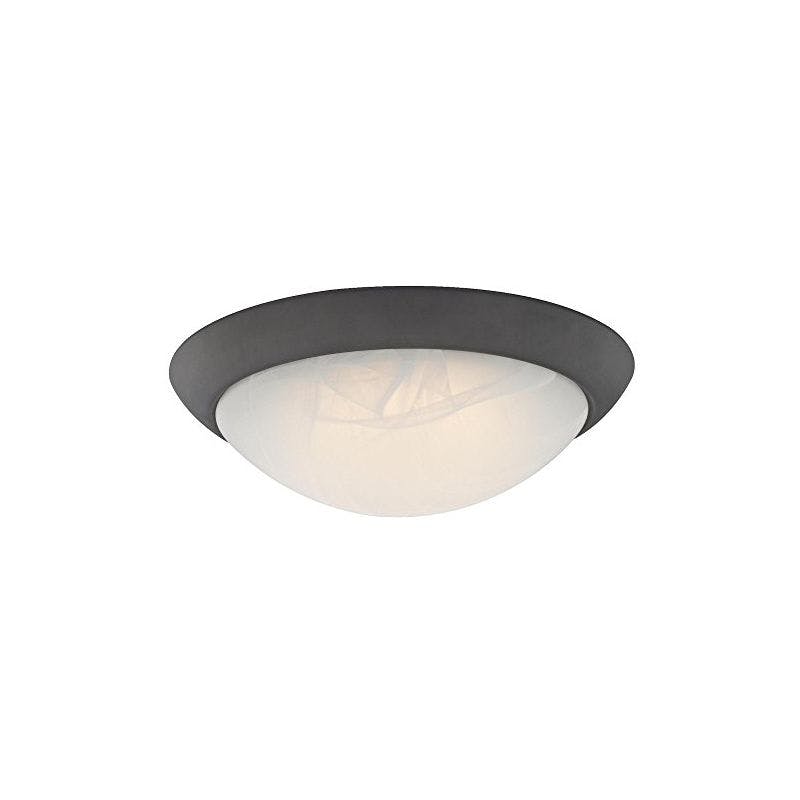 11" Alabaster Glass Globe LED Ceiling Light in Oil Rubbed Bronze