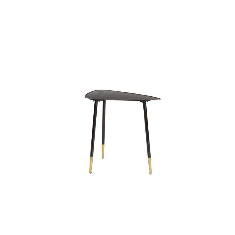 Black Solid Triangle 24" Metal Accent Table