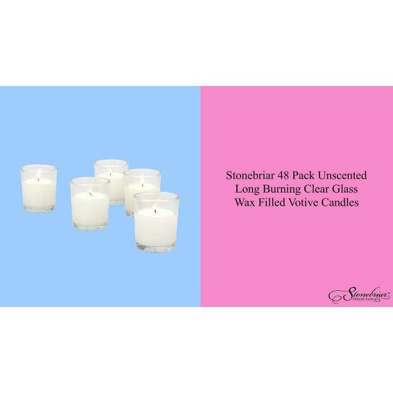 Ivory Elegance 48-Pack Scented Glass Votive Candles