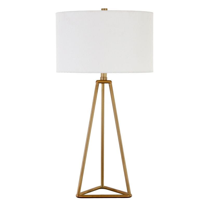 Gino 26" Brass Table Lamp with Off-White Fabric Shade - Smart Home Compatible