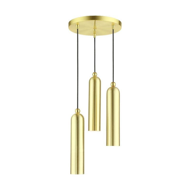 Satin Brass Modern 3-Light Indoor/Outdoor Pendant