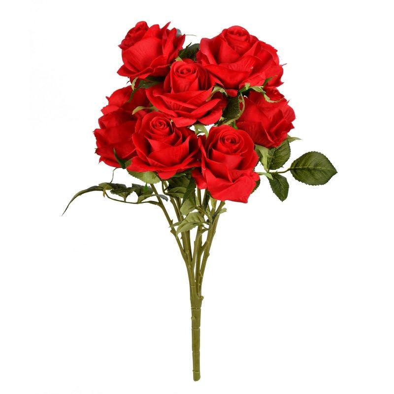 Eternal Bloom 17.5" Red Rose Bush for Outdoor Tabletop Decor