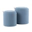 Turin Blue Fabric Nesting Storage Ottoman Set with Tray and Natural Wood