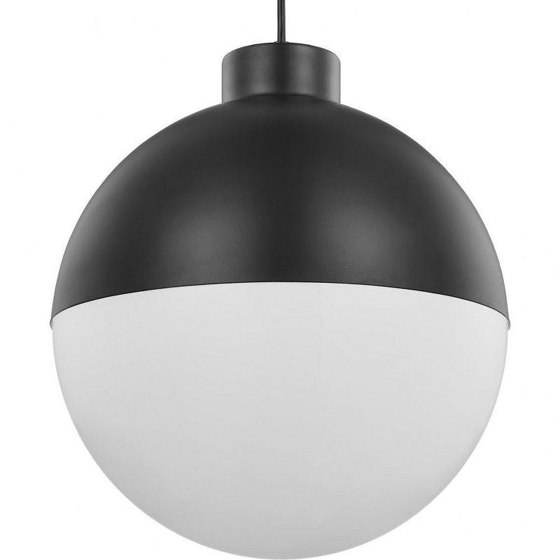 Elegant Globe LED Pendant Light with Opal Glass Shade - Black