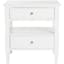 Transitional White 2-Drawer Nightstand with Silver Pulls