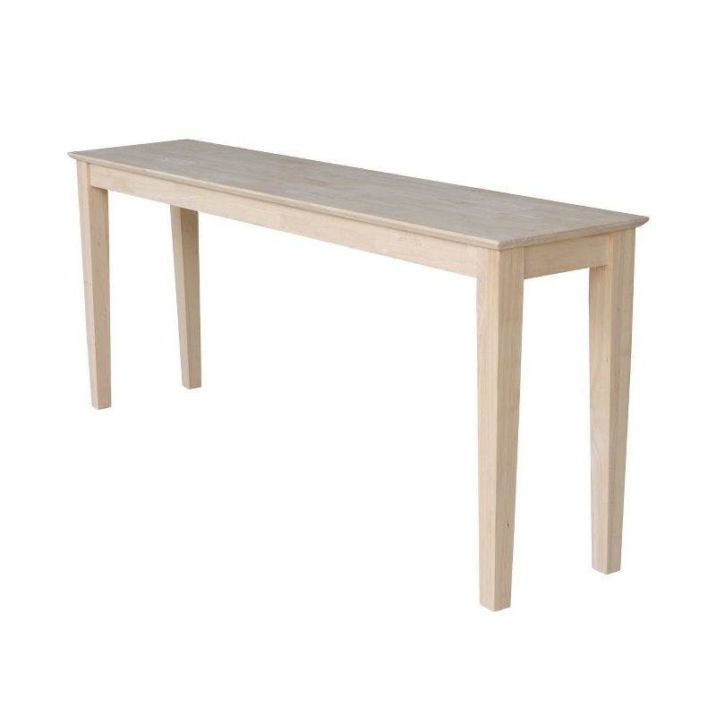 Elegant Shaker Solid Wood Console Table with Butcher Block Surface, 72"