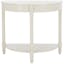 Transitional Beige Demilune Console Table with Turned Legs