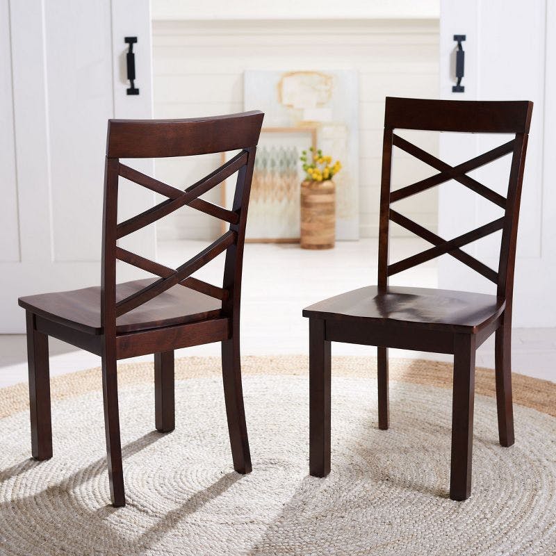 Ainslee Traditional Brown Upholstered Dining Chair Set